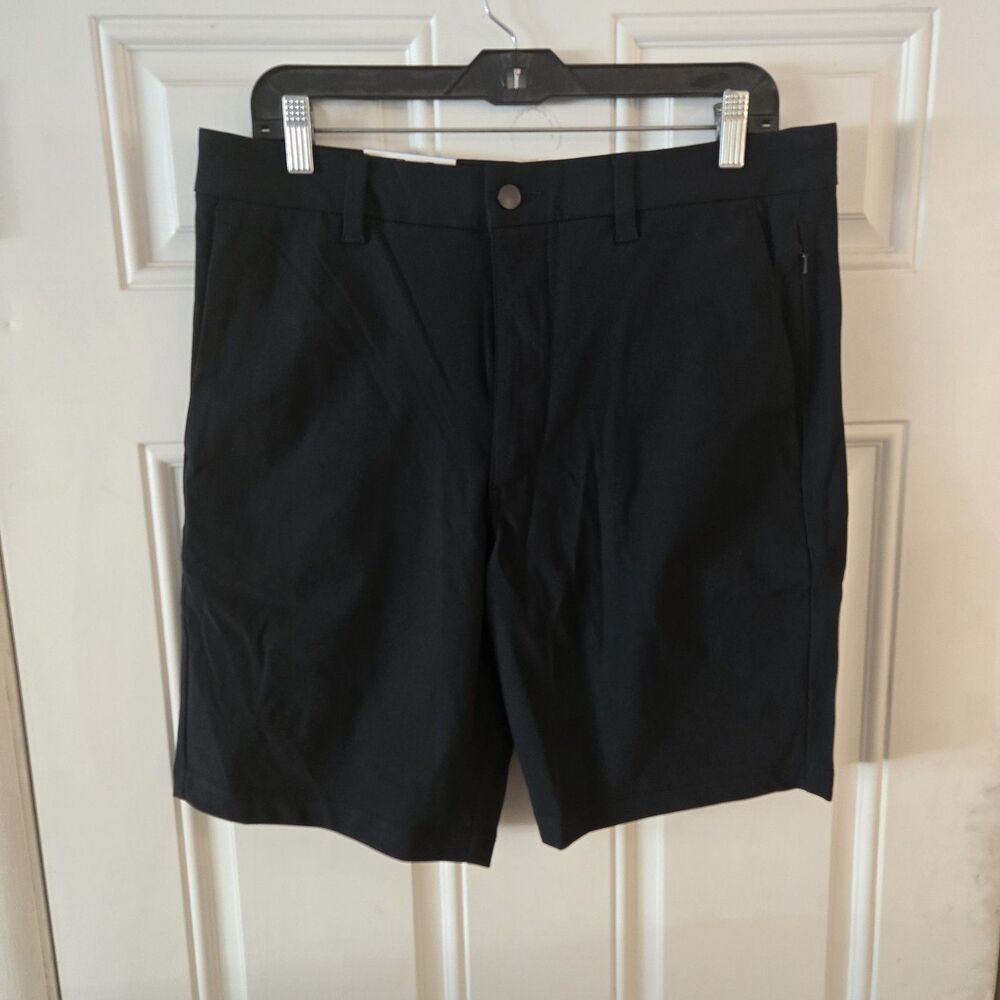 Member's Mark Benton Men's Shorts Size 32 Black 9" Inseam Slim Fit Stretch NWT